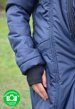 Zimná tehotenská a nosiaca veľmi teplá bunda Zora - detail lemu na rukáve s otvorom pre palec. 