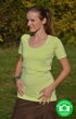 Tričko na dojčenie krátky rukáv Katarína Svetlozelené s krátkym predným dielom