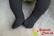 Detské vysoké merino ponožky capačky pre bábätká Manymonths Foggy Black