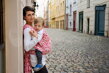 Lenire šatka na nosenie detí Campanula Red Červená