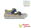 Barefoot chlapčenské letné sandále Svetlošedé Raketa DD Step 073-23A