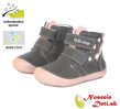Barefoot dievčenské kotníkové topánky jarné jesenné DD Step Šedoružové 063-904A