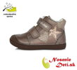 Dievčenské členkové kožené topánky DD Step Bronze Srdce Hviezda 049-769B