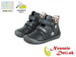 Barefoot dievčenské členkové topánky jarné jesenné DD Step Tmavošedé Hviezdy 063-318