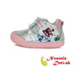Jarná jesenná dievčenská obuv alternatíva barefoot  DD Step Strieborné Motýlik 066-821