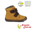 Detské chlapčenské zimné barefoot topánky DD Step Horčicové Pavúčik 070-111A