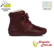 Dievčenské zimné barefoot topánky čižmy DD Step Bordové Oslík 063-511