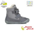 Dievčenské zimné barefoot topánky čižmy DD Step Šedé Kvietky 063-710A