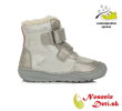 Dievčenské zimné kožené topánky čižmy DD Step Silver Ruže 071-887B