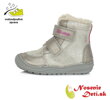 Dievčenské zimné kožené topánky čižmy DD Step Silver Ruže 071-887B