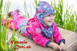Detská softshellová bunda Unuo Fuksiová s kvietkami