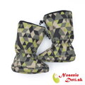 Detské softshellové vysoké capačky Bimbio Khaki Trojuholníky