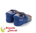 Detské kožené capačky D.D. Step Šedomodré Lokomotíva