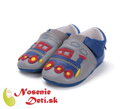 Detské kožené capačky D.D. Step Šedomodré Lokomotíva