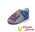 Detské kožené capačky D.D. Step Šedomodré Lokomotíva