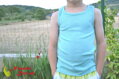 Detské merino vlnené tielko Manymonths  Aqua Blue
