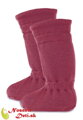 Merino vlnené vysoké botičky pre deti Manymonths Winter Earth Red