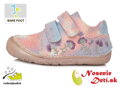 Detské barefoot plátenky dievčenské DD Step Ružovomodré Kvietky 073-120A