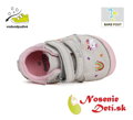 Dívčí barefoot plátěnky D.D. Step Light Grey Jednorožec C070-41709B