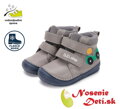 Chlapčenské zateplené kožené topánky D.D. Step Dark Grey Autíčko 071-52771B