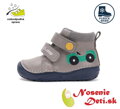Chlapčenské zateplené kožené topánky D.D. Step Dark Grey Autíčko 071-52771B