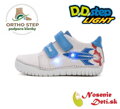 Chlapčenské blikajúce svietiace kožené topánky D.D. Step Dove Grey Raketa 050-61691A