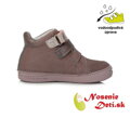 Dievčenské kožené členkové topánky DD Step Šedofialové Pink 040-316