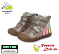 Dievčenské členkové kožené topánky DD Step Bronze Dúhová cesta 049-374A