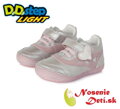 Dívčí blikající boty D.D. Step Stříbrnorůžové Srdce 050-374A