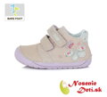 Barefoot dívčí celoroční kotníkové boty DD Step Lilac Motýlky 070-313