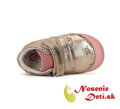 Dievčenské jarné jesenné kožené topánky D.D.Step Champagne Srdiečka 066-41803D
