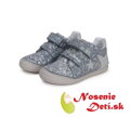 Dievčenské prechodné kožené topánky DD Step Šedostrieborné Hviezdy 078-41678