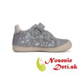 Dievčenské prechodné kožené topánky DD Step Šedostrieborné Hviezdy 078-41678