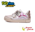 Dievčenská blikajúca obuv D.D. Step svietiace topánky Cream Dúha 068-51865B