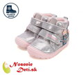 Dievčenské zateplené kožené topánky D.D. Step Strieborné 071-52810