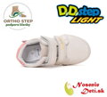 Dievčenské blikajúce svietiace kožené topánky D.D. Step Cream Unicorn 050-61970