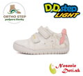 Dievčenské blikajúce svietiace kožené topánky D.D. Step Cream Unicorn 050-61970