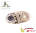 Dívčí celoroční kožené boty D. D. Step Champagne Kvítečka 066-61993A