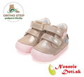 Dívčí celoroční kožené boty D. D. Step Champagne Kvítečka 066-61993A
