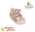 Dívčí celoroční kožené boty D. D. Step Champagne Kvítečka 066-61993A