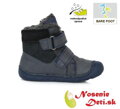 Chlapecké zimní barefoot boty DD Step Tmavě modré s hvězdou 073-688A