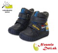 Chlapecké zimní kožené boty DD Step Tmavě modré Dino 029-394A