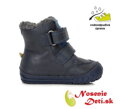 Chlapčenské zimné kožené boty DD Step Tmavě modré Dino 029-394A