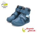 Chlapčenské detské vyššie kožené zimné topánky D.D. Step Royal Blue  068-52388