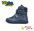 Chlapčenské svietiace kožené zimné topánky D.D. Step Royal Blue Vesmír 068-52998A