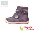Dívčí zimní barefoot boty holínky DD Step Violet Kvítky 063-580A