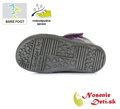 Dívčí zimní barefoot boty  DD Step Violet Oslík 063-511A