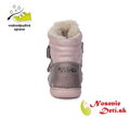 Dětská zimní obuv dívčí kožené boty DD Step Bronze Růžová 078-758E