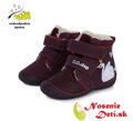 Dívčí zimní boty alternativa barefoot DD Step Bordo Labuť 015-341
