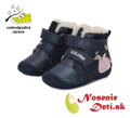 Dievčenské zimné topánky alternatíva barefoot DD Step Slivkové Labuť 015-341A